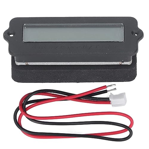 LY6W Battery Meter with Backlight, Digital Voltage Indicator, Lithium Battery Capacity Monitor 8-63V, PC Shell with Reverse Connection Protection for Car Motorcycle RV (48V)