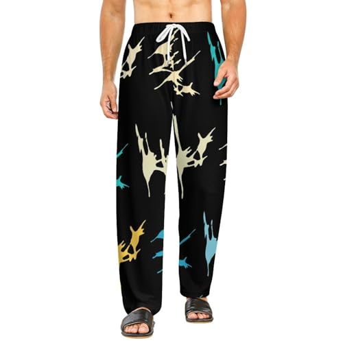 Bas de pyjama femme long abstrait taille S avec poches | Home lounge