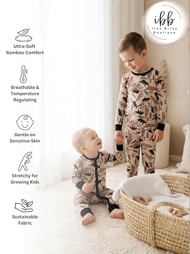 Image of ITSY BITSY BOUTIQUE Viscose Bamboo Baby Pajamas - Boys and Girls Footie Sleeper Convertible 2-Way Zipper Sleeper