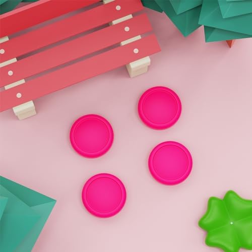 eXtremeRate PlayVital Switch Joystick Caps, Switch Lite Thumbstick Caps, Silicone Analog Cover for Joycon Thumb Grip Rocker Cover for Nintendo Switch Accessories & Switch Lite - Bright Pink - 4