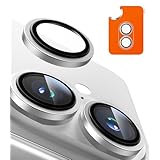 TORRAS For iPhone17 カメラ保護 ホワイト【48MPをそのまま守る】 米軍MIL規格 宇宙航空材料 耐衝撃カ メラカバー アンチグレア 曇り防止 レンズフィルム 黒縁取り カメラフィルム 1セット iPhone17 用 カメラ保護 いPhone 17 用 レンズカバー LensGuard