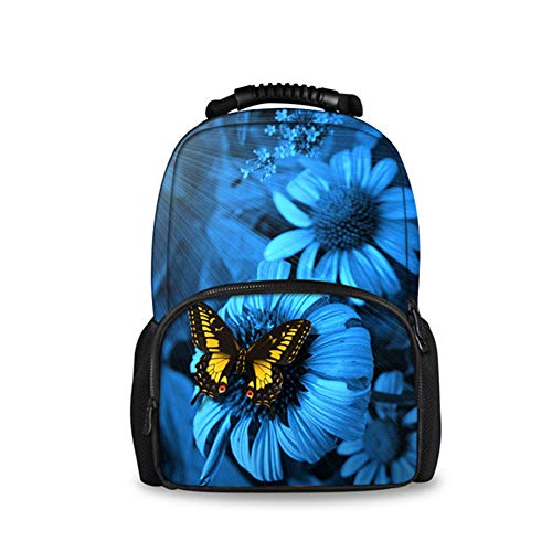 Rucksäcke Große Kapazität Frauen Schultasche Blau 3D Schmetterling Tier Schultasche Buch Rucksack Für Teen Mädchen Student   H227