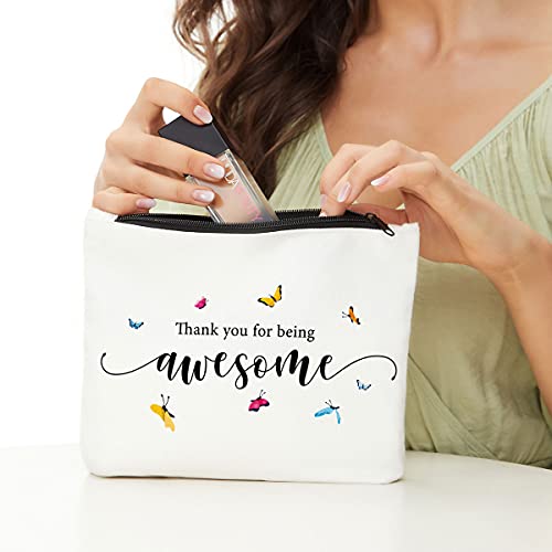 Thank You Gifts, Employee Appreciation Gifts, Inspirational Gifts for Women, Positive Inspirational Quotes Makeup Bag - Encouragement Gifts for Women, Girls, Teens, Daughter, Friend-Thank You Awesome2