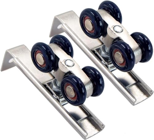 YUANQIAN Juego de 2 ruedas para puerta corredera (1031blue-2P-17mm)