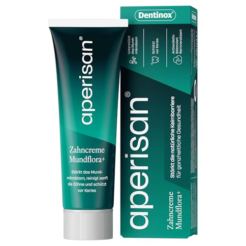 aperisan Le dentifrice Mundflora+ protège et renforce la barrière naturelle des germes, reminéralise l'émail, élimine la plaque dentaire et apaise les gencives avec le complexe microbiome unique, 75