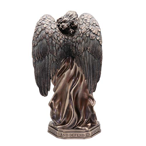Estatua de Arcángel San Miguel en Bronce Antigua 11 3/8 pulg miniatura 5