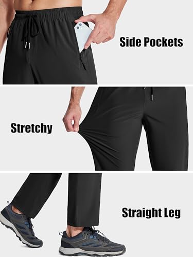 MAGCOMSEN Mens Hiking Pants Quick Dry Lightweight Water Resistant Outdoor Pants with 3 Zipper Pockets4
