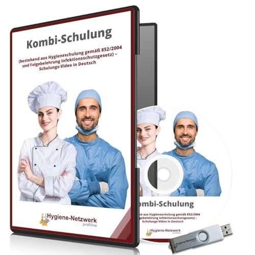 Kombi-Schulungs Video, Hygieneschulung gemäß 852/2004 und Folgebelehrung Infektionsschutzgesetz. Schulung auf Deutsch inkl. ausfüllbare Zertifikate