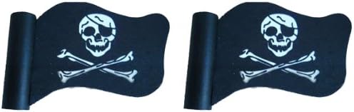 Pirate Flag Skull Crossbones Car Truck SUV Antenna Topper - 2PK