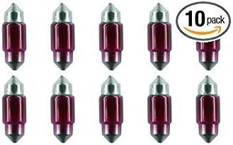 CEC Industries #3175R (Red) Bulbs, 12 V, 10 W, SV8.5-8 Base, T-3.25 shape (Box of 10)