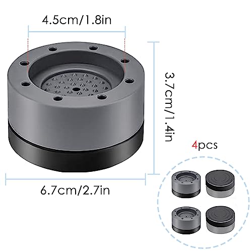 Nutabevr 4 Stück Waschmaschine Fußpolster,Universal Antivibrationsmatte Waschmaschine Füße, Vibrationsdämpfer ,Schwingungsdämpfer für Waschmaschine Trockner,Kühlschrank,Tisch,Chairs 3.7cm