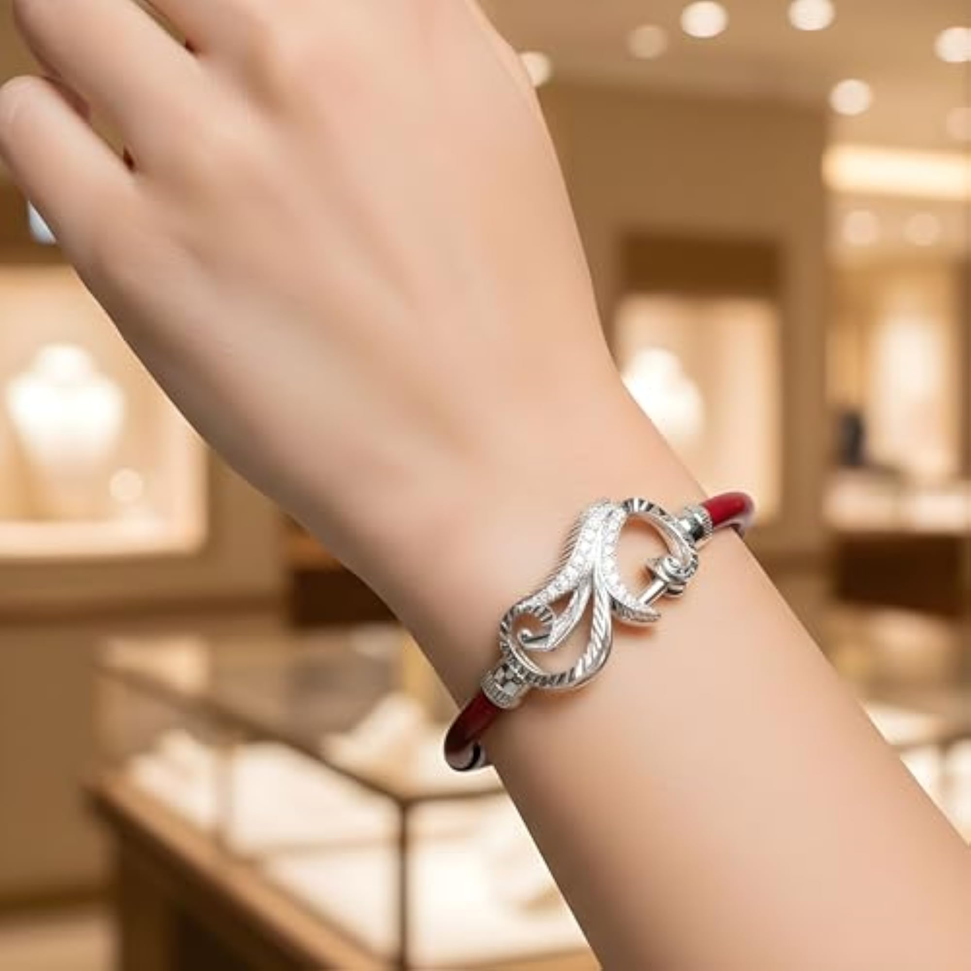 Women's Velvet Box Silver Noya Bangles, Elegant Design
