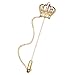 Q&Q Fashion Gold Men Crown Tiara Cross Crystal Chain Lapel Stick Pin Tie Hat Scarf Brooch Badge
