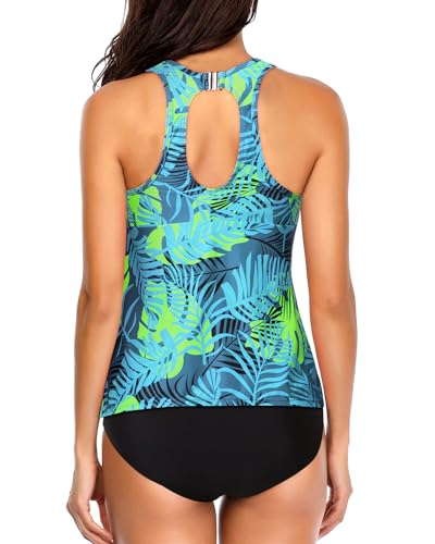 Image of Holipick Tankini Swimsuits for Women Two Piece High Neck Bathing Suit