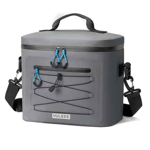 YULEEE Sac Isotherme Repas, Glaciere Souple Isotherme Portable Imperméable pour Hommes Femmes, Lunch Bag Isotherme pour Pique Nique Plage Camping (Gris, 15L)
