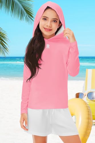 Image of Remimi Kids Sun Shirt Rash Guard Quick Dry Sun Protection Athletic Hoodie Hiking Shirts 3-12 Years