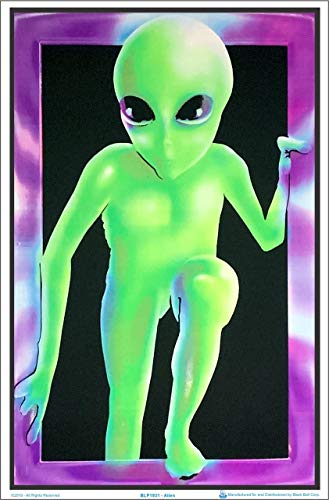 Alien Visitor Blacklight Poster - Flocked - 35" x 23"