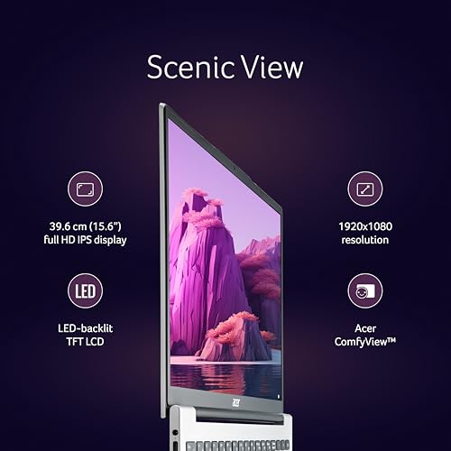 Image of acer Aspire Lite, 12th Gen, Intel Core i7-12650H, Office 2024 + M365 Basic, 16GB RAM, 1TB SSD, Full HD IPS, 15.6 inch /39.62 cm, Win 11 Home, Pure Silver, 1.7 kg, AL15-52H, Backlit KB, Thin & Light Laptop