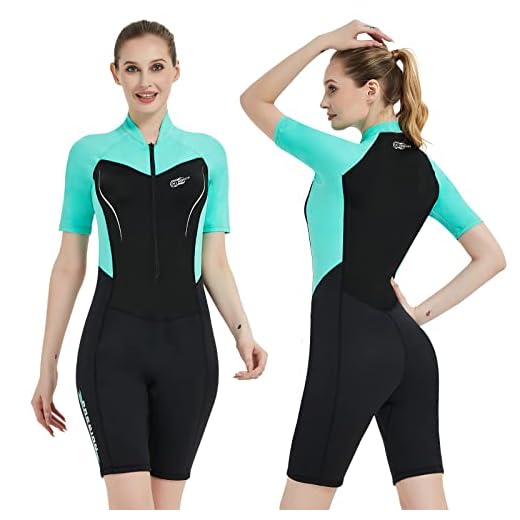 AONYIYI Lycra Neoprenanzug Damen Herren Kurz Neopren Shorty Reißverschluss Vorne