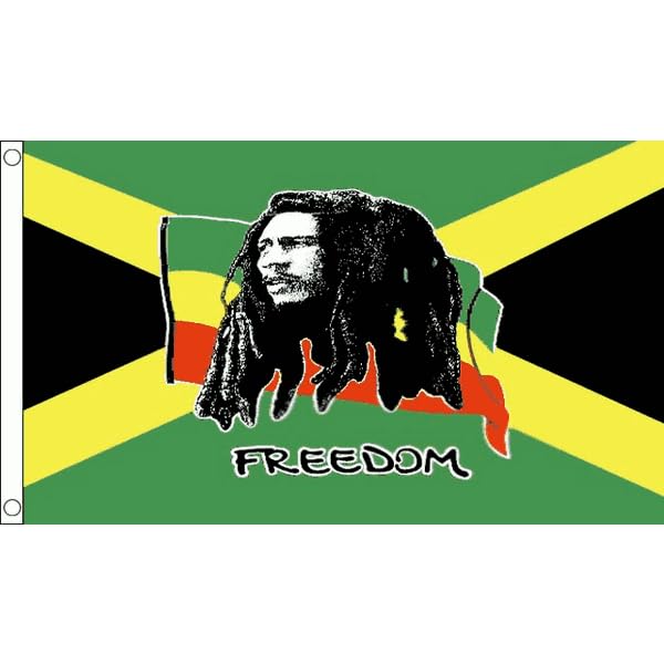 Flagtex Bob Marley Jamaica Flag 8ft x 5ft Extra Large Flag 240cm x 150cm, 8ft x 5ft (240cm x 150cm)