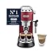 De'Longhi Dedica Style - Perfetto Kompakte Siebträgermaschine Espressomaschine mit Tasten, manuellem Milchaufschäumer für Espresso und Cappuccino, ESE Pad geeignet, 15cm breit, Rot (EC685.R)