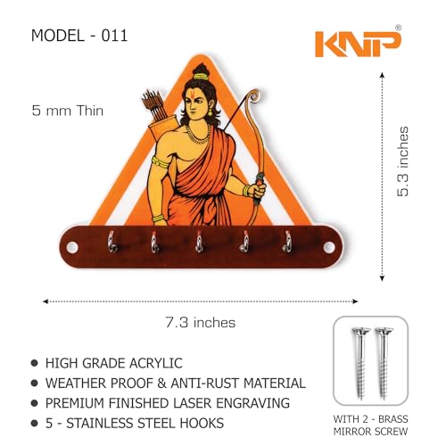 Image of KNP Art Acrylic Key Holders, Premium HD UV Printed, Multipurpose Key Stand for Home, Office Decor, Weather Proof, Anti-Rust, Wall Mounted Key Holder, Cartoon Theme, (Ram)