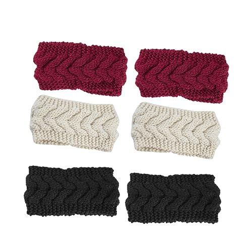 SOESFOUFU Warm Woolen Hair Band for Women 6pcs Set Knitted Knotted Headband Fashion Headdress Hair Accessories Winter Warmth