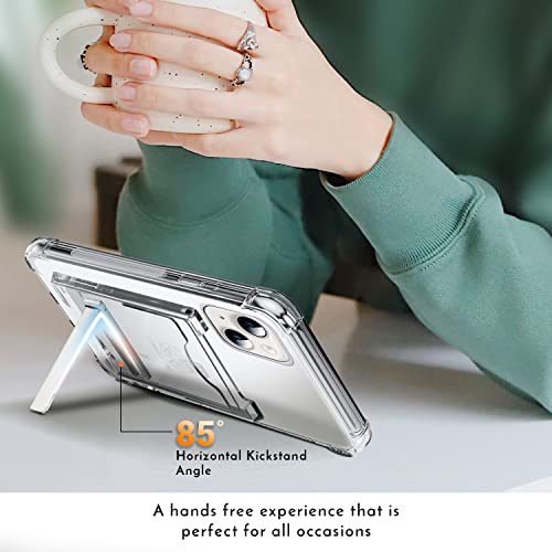 Shields Up Designed For Iphone 14 Case With Card Holder, Iphone 14 Case Wallet With Stand, Slim Protective Shockproof Transparent Cover For Iphone 14 (6.1 Inch) - Clear #TOP3