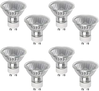 GU10 50W Halogen Bulbs, Pack of 8 GU10 Halogen Spotlights, 220-240V, 2800K Warm White, 700 Lumens, 40° Beam Angle, Dimmable GU10 Halogen Lights Bulbs