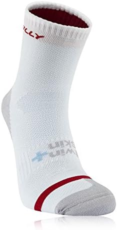 Hilly Twin Skin Lite Plus Anklet Running Socks-White Grey Red Pale Blue-6-8.5 by Hilly