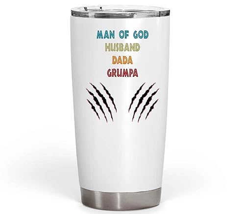 Miniatura 1 de Inspirational Gift Dada Grumpa's Gift, an Ideal Birthday Present for a Believer - Unique Family Christians Prayers on 20 Oz White Stainless Steel