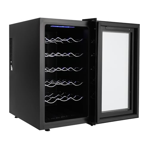 Vinoteca de 18 botellas para casa u oficina, elegante armario para vinos con panel táctil