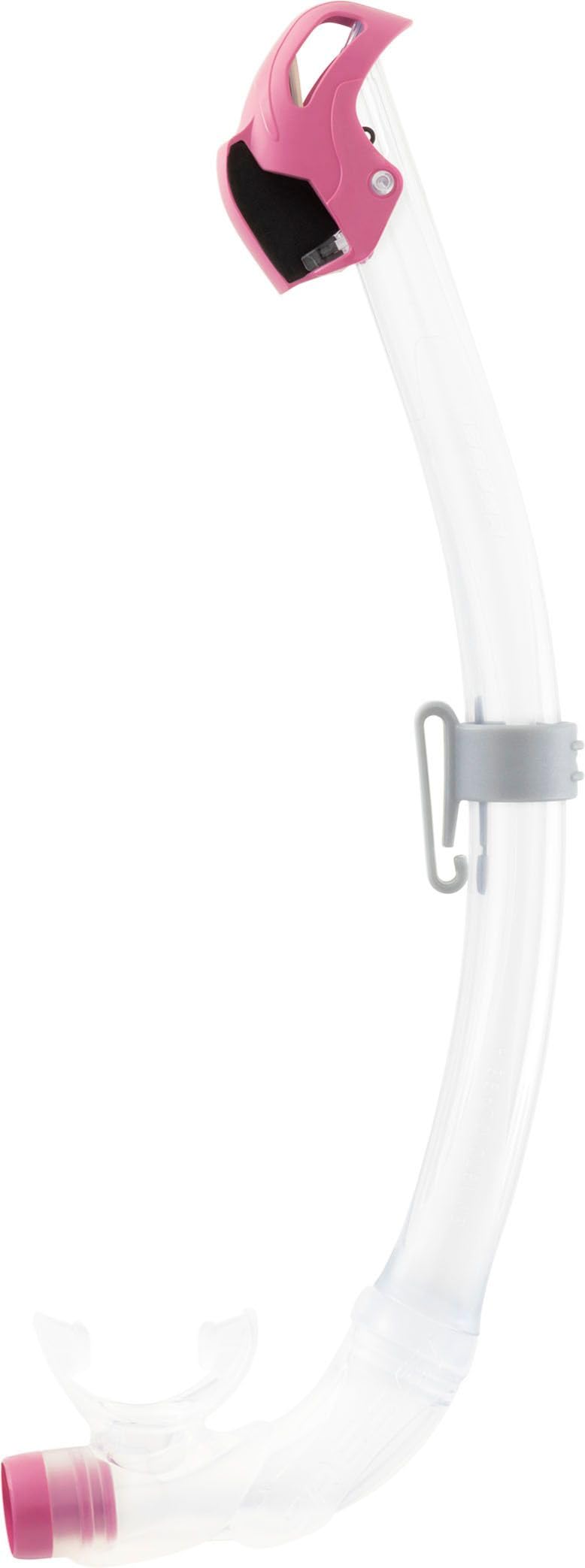 Cressi Seal Dry Snorkel, Tube equipped with Innovative Closed Cell System, ideal for Freediving and Snorkelling, Clear/Pink, One Size Unisex