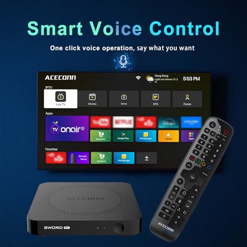 ACECONN Sword Pro+ Android 11 Smart TV Box, 4K 60fps HDR10+ Media Player, 2GB RAM 16GB eMMC, HDMI 2.1, Dual Band WiFi 2.4G/5G, Bluetooth 5.1, Built-in TVONAIR3, AV1 H.265 Decoder by ACECONN - Image 8