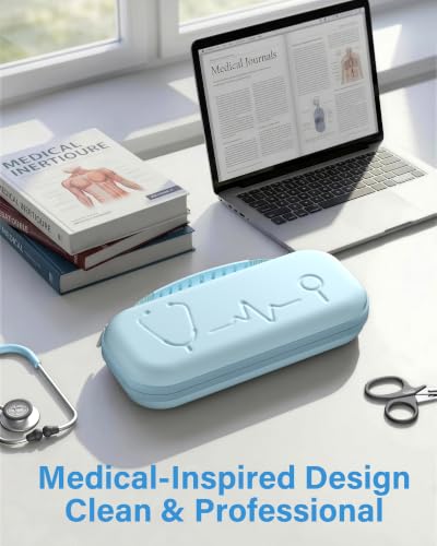 Image of ProCase Stethoscope Case for 3M Littmann Classic III & Cardiology IV -Lightblue | Hard Protective Carrying Bag Fits MDF, ADC, Omron Stethoscopes, Medical Storage Organizer for Nurses & Nursing Students