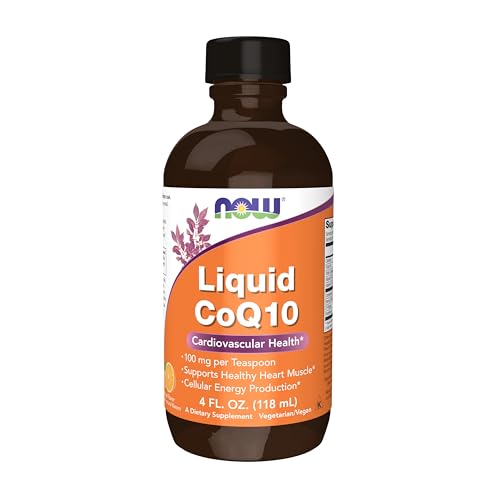 NOW Supplements CoQ10 Liquid 100 mg per Teaspoon with Co-enzyme B Vitamins Sweetened with Xylitol 4-Ounce