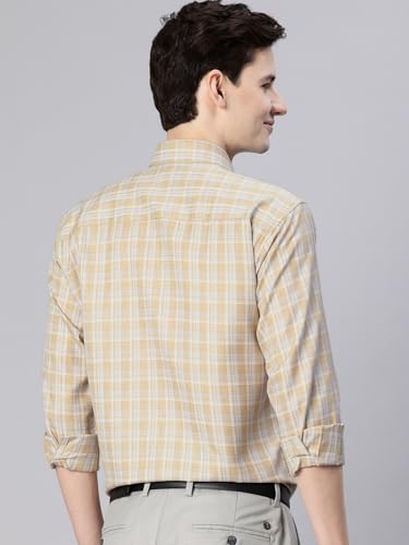 Image of Majestic Man Men's Pure Cotton Slim Fit Checkred Full Sleeve Classic Collar Everyday Formal Shirt