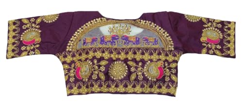 Image of Pujia Mills women's embroidery handwork design bridal blouse