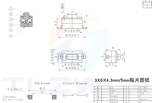 Micro interrupteur 3x6x4.3mm pour réparer vos télécommandes