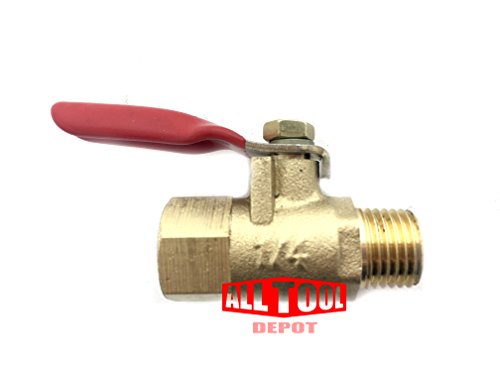 All Tool Depot BV-02 Series Forged Brass Mini Ball Valve, 180 Degree Operation Handle, NPT Female Male, Rated to 600WOG (1/4