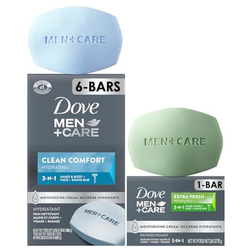 Dove Men Care Body + Face Bar Soap, Clean Comfort Mild Formula, 3.51 Oz (100g) - 4 Bars