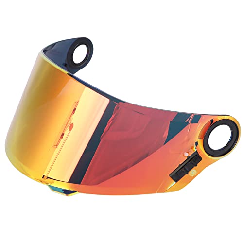 Viseira de Capacete de Moto, Lente de Viseira Facial à Prova de UV, Botão de Pressão Grande Angular