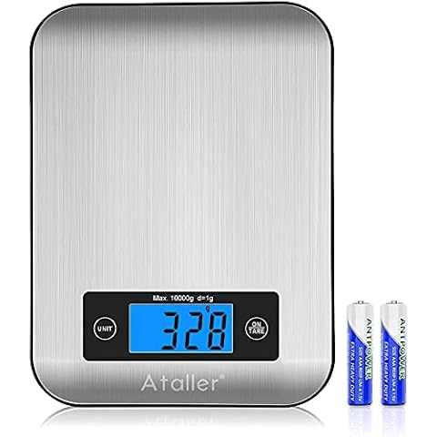 Ataller Küchenwaage für Lebensmittel, Digital Grams und Ounces für Gewichtsverlust, Backen, Kochen, Keto und Mahlzeit Prep, große helle Anzeige Cover