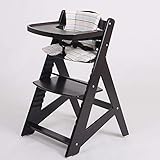 hochstuhl holz braun Technische Daten： Altersgruppen: 6 Monate bis 10 Jahre (max. Gewicht 25kg) --Abmessungen: 48cm x 58cm x 80cm (LxBxH) --Gewicht: 7,50kg --Holzfarbe: DUNKELBRAUN --Kissenfarbe: GRAU-WEISS