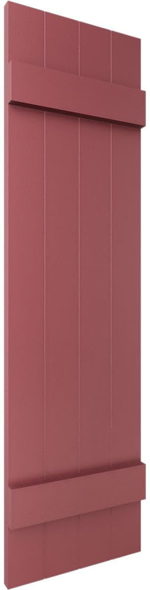 14"W x 39"H EverColor Joined Board-n-Batten Exterior Viny Shutters, w/Installation Shutter-Lok's & Matching Screws (Per Pair), Wineberry