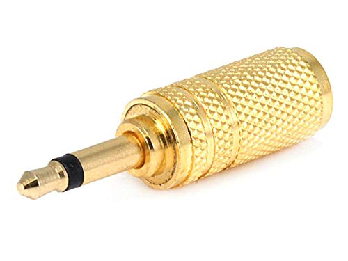 Monoprice 107158 3.5mm Mono Plug to 3.5mm Stereo Jack Adaptor, Gold Plated
