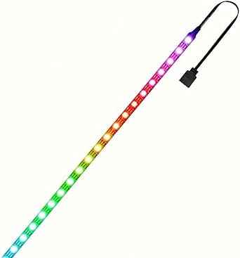 RGB Strip Light for PC Case, 19.7in 30LEDs Addressable LED Strip for Motherboard 5V 3-Pin Header Gaming Case DIY Lighting