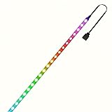 niccryle 19.7in 30LED RGB Strip Light for PC Case, 5V 3-Pin LED Strip for Computer Case Addressable Lighting for Gaming Case PC Accessories DIY Lighting (0.5M)