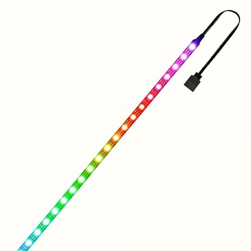 Image of RGB Strip Light for PC Case, 19.7in 30LEDs Addressable LED Strip for Motherboard 5V 3-Pin Header Gaming Case DIY Lighting