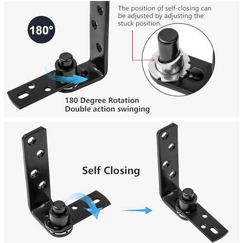 Hfcenxie Saloon Door Hinges,Cafe Door Hinges,Self-Return Double Swinging Door Hinge,Saloon Doors Swinging,Bar Door Hinges,Swinging Door Hardware,304 Stainless Steel,50Lbs Load_Bearing thumb #2
